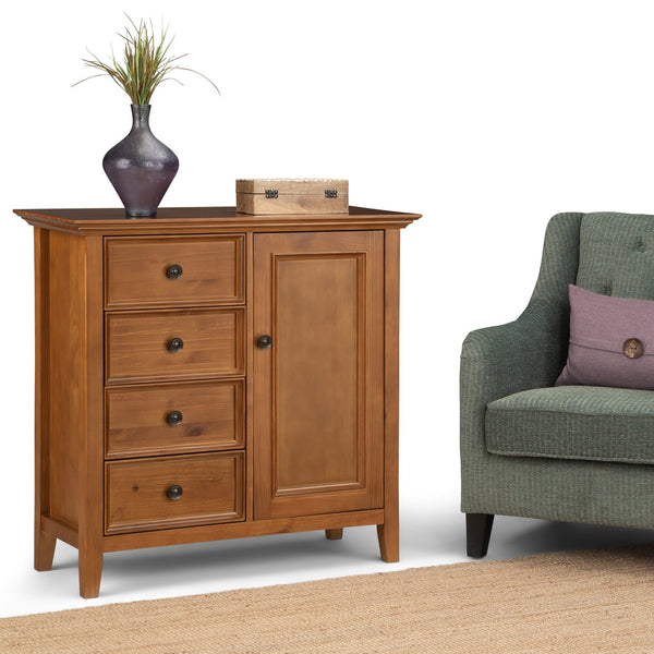 English Elm Amherst Medium Storage Cabinet - Stylish Solid Wood Design With Four Drawers & Adjustable Shelves B136P159433