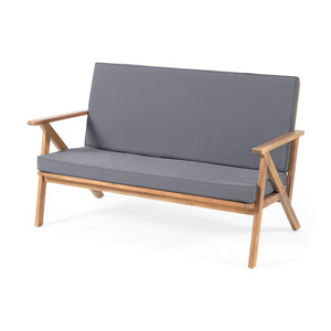 English Elm Panama Acacia Wood 4 Piece Outdoor Chat Set with Weather Resistant Cushions 59411.00