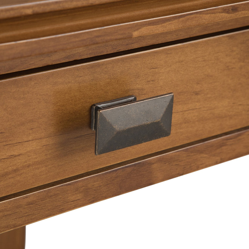 English Elm Artisan Honey Brown End Table - Handcrafted Wood Design With Storage For Versatile Living Spaces B136P158692