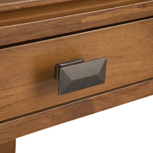 English Elm Artisan Honey Brown End Table - Handcrafted Wood Design With Storage For Versatile Living Spaces B136P158692