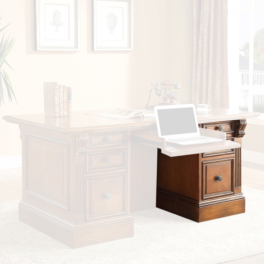 Parker House Huntington Executive Desktop - Timeless Vintage Pecan Finish With Elegant Architectural Details Brown Poplar Solids ,Maple Veneers Hun#482