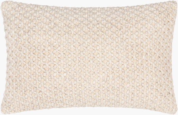 Livabliss Karrie Cotton Wool Viscose Lumbar Pillow Woven Minimalist Accent for Sofa or Bed RRI001-1422P