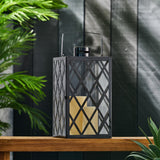 Christopher Knight Home® - Noble House - Ashuelot Outdoor 18" Modern Stainless Steel Lantern