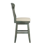Homelegance By Top-Line Juliette Napoleon Back Counter Height Wood Swivel Chair Green Rubberwood