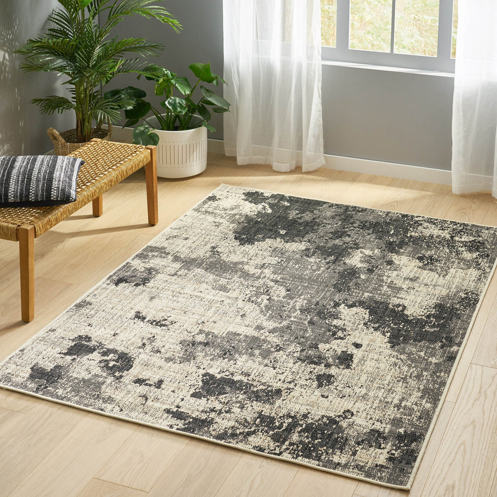 English Elm Christopher Knight Home® - 5'3"x7' Handcrafted Polypropylene Rug in Black & Ivory - 4mm Pile, Durable, No Assembly Needed 72354.00