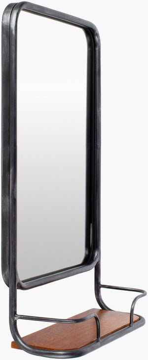 Surya Carter 32"H Hand-painted Vertical Mirror - Charming Metal & Iron Design For Traditional Décor Frame, Black Iron Rrt002-1828