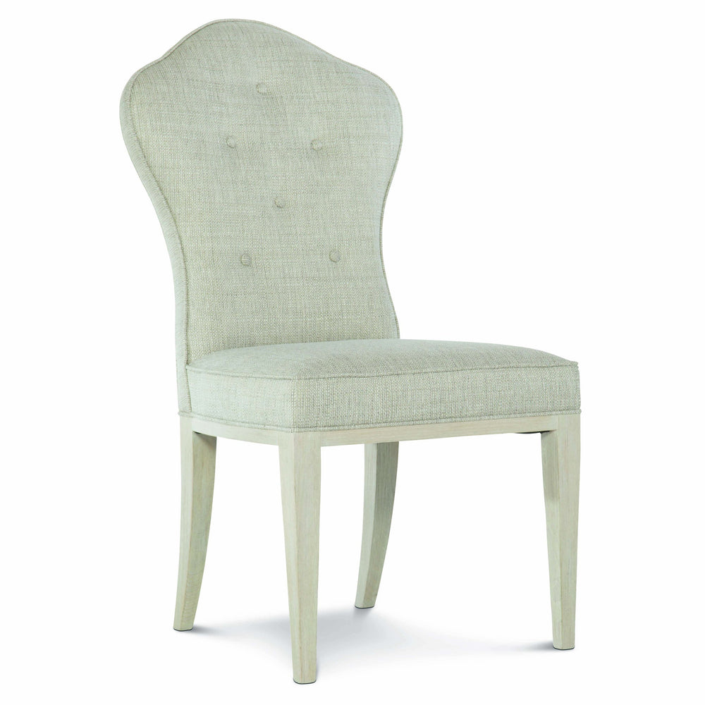 Bernhardt Bernhardt East Hampton Side Chair In Cerused Ash Finish With Muted Gray Tufted Upholstery, Neo-Traditional Elegance 395541