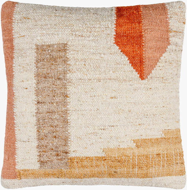 Surya Rory 18"X18" Luxury Accent Pillow - Modern Wool, Jute & Cotton Blend For Cozy Home Décor Ivory Wool,Jute,Cotton,Cotton Rry001-1818p