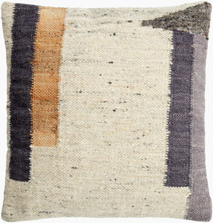 Surya Rory 18"X18" Luxury Accent Pillow - Modern Wool, Jute & Cotton Blend For Cozy Home Décor Ivory Wool,Jute,Cotton,Cotton Rry002-2222d