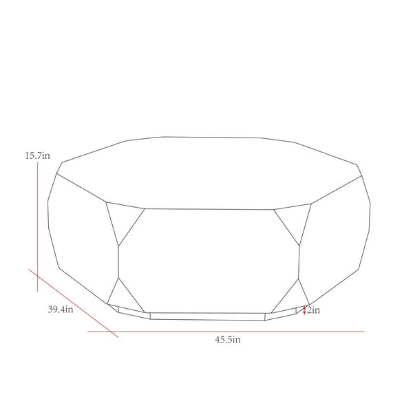 Pasargad Home Selva Coffee Table – Luxurious Gold Geometric Design For Modern Living Spaces Gold Wood Finish Plz-226c