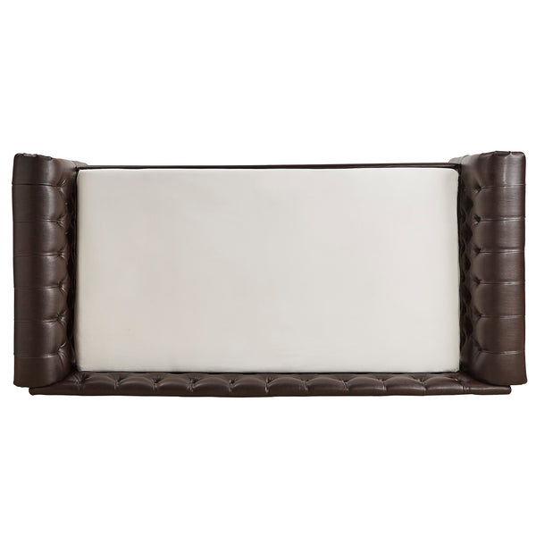 Homelegance By Top-Line Pietro Chesterfield Daybed Brown Linen