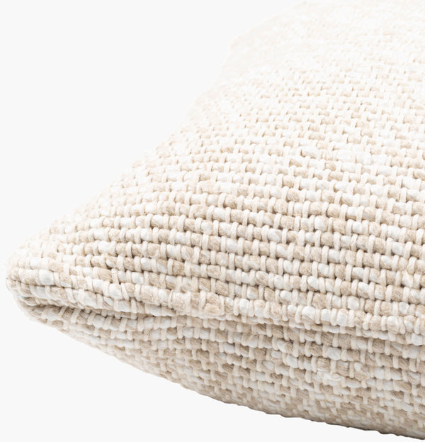 Surya Theresa 14"L X 22"W Rustic Charm Lumbar Pillow - Cozy Vibes, Durable Design, Perfect For Any Space! Cream Viscose,Cotton,Linen,Viscose,Cotton,Linen Rsa001-1422p