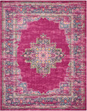 Nourison Passion PSN03 Machine Made Power-loomed Ornamental Border Indoor Only Bohemian Vintage Rug Fuchsia, Pink 100% Polypropylene 99446389732