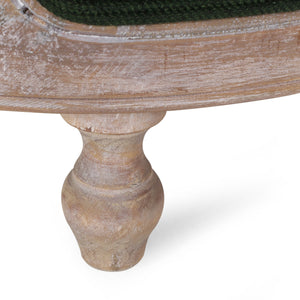 English Elm Pet Bed with Tufted Cushion Solid Birch Turned Legs Upholstered Living Room Sofa Style Old Pine 72913.00PINE