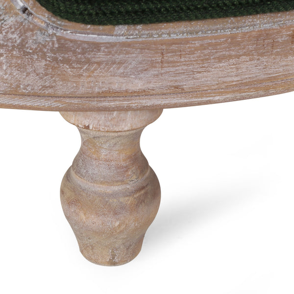 English Elm Pet Bed with Tufted Cushion Solid Birch Turned Legs Upholstered Living Room Sofa Style Old Pine 72913.00PINE