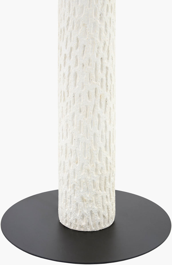 Surya Riversdale 62" Mid-century Modern Accent Floor Lamp With Elegant Linen Shade For Stylish Decor Body, White,Base, White,Shade, White,Finial, Gold,Harp, Metallic ,Bronze,Cord, Translucent Resin,Resin,Linen,Polystyrene,Iron Rsd-001