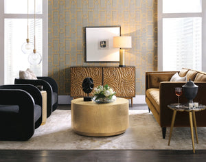 Hooker Furniture Melange Bronze Swirled Two-Door Credenza With Soft-Close Doors, Media-Ready Storage & Sculptural Legs 628-50216-15
