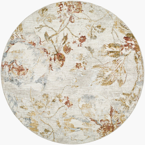 Livabliss Roseanne Polyester Area Rug with Fringe Border for Large Living and Dining Spaces Light Gray, Med 7'10" x 7'10" RSE2302-710RD