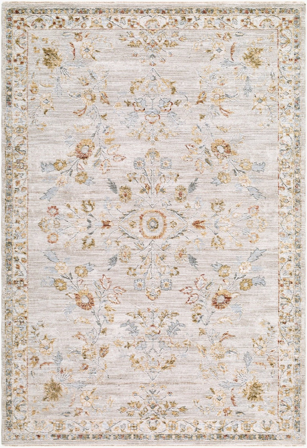 Livabliss Roseanne Large Polyester Area Rug with Fringe Trim for Living Room or Dining Space Light Gray, Ivo 10' x 13'11" RSE2303-101311
