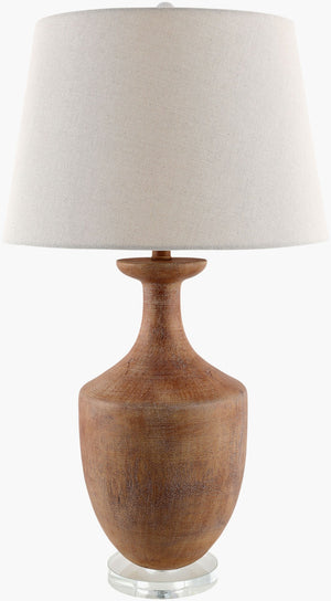 Livabliss Rustleaf Resin and Crystal Table Lamp with Linen Shade for Formal Living Spaces RSF-001