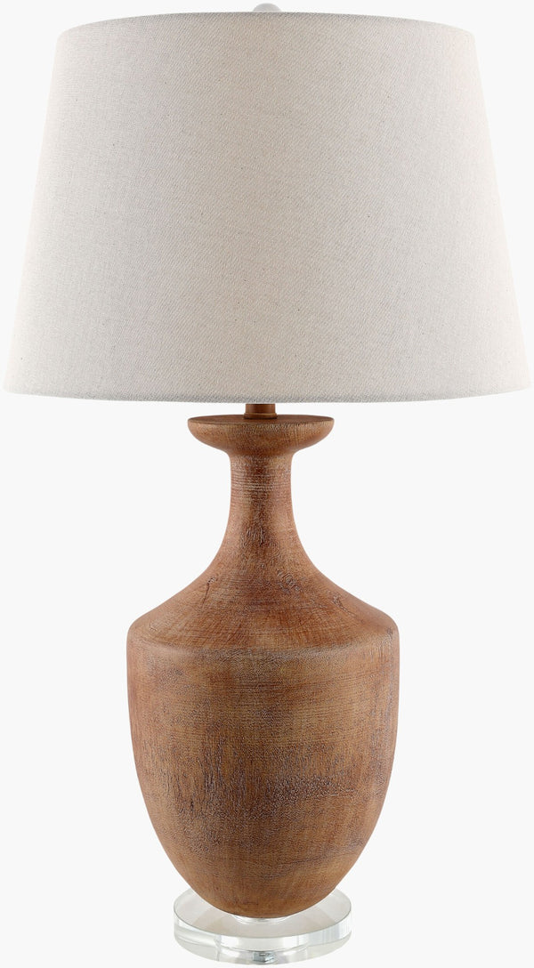 Livabliss Rustleaf Resin and Crystal Table Lamp with Linen Shade for Formal Living Spaces RSF-001