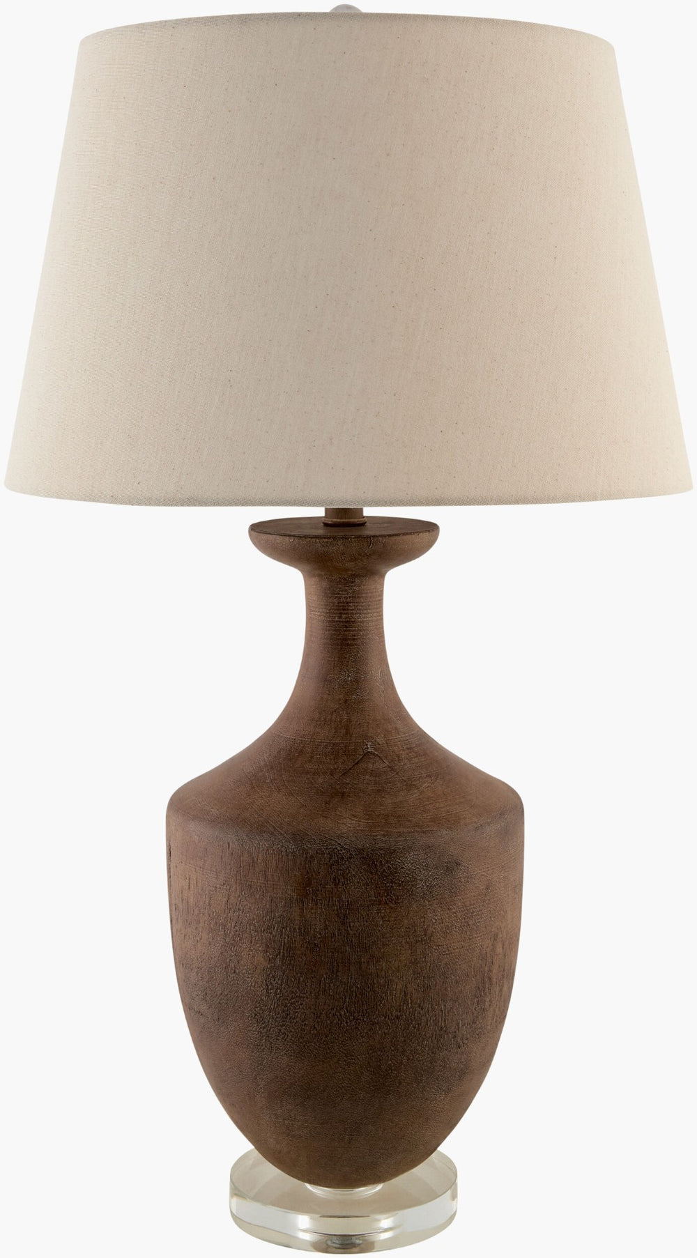 Livabliss Rustleaf Crystal Resin Table Lamp with Linen Shade for Bedroom or Entryway Decor RSF-002