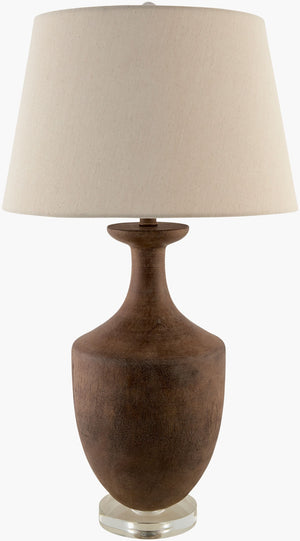 Livabliss Rustleaf Crystal Resin Table Lamp with Linen Shade for Bedroom or Entryway Decor RSF-002