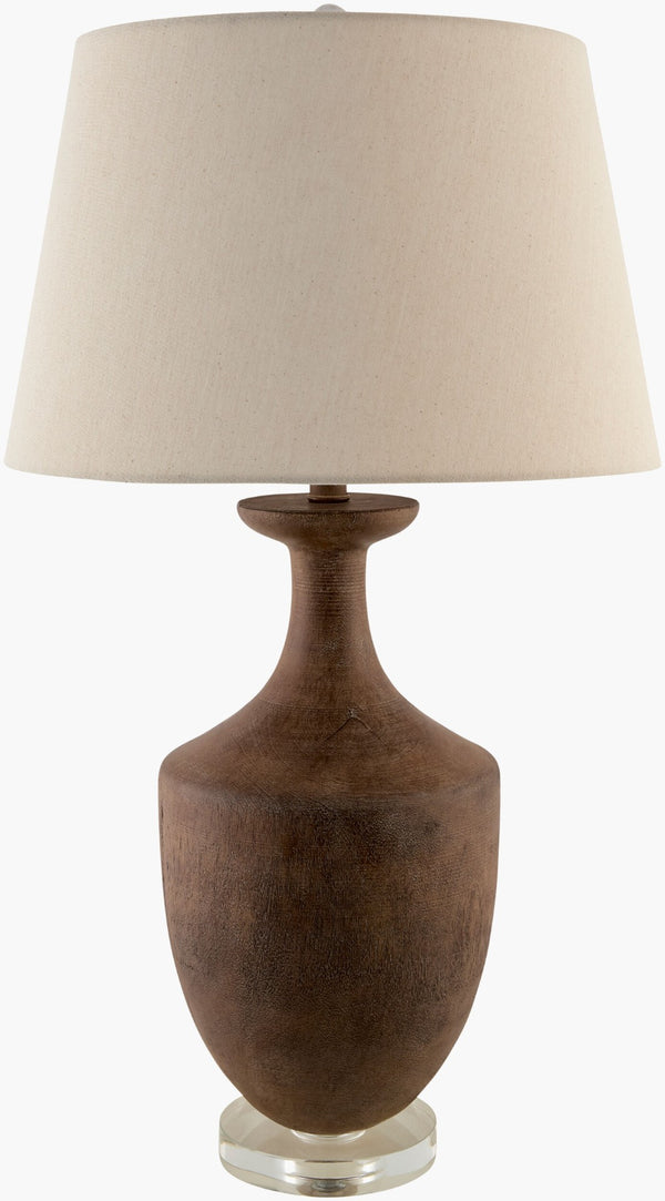Livabliss Rustleaf Crystal Resin Table Lamp with Linen Shade for Bedroom or Entryway Decor RSF-002