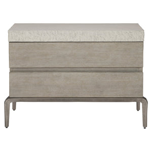 Bernhardt Bernhardt Ritter Nightstand — Sculptural Flint Wood & Sand Grey Concrete Top, Soft-Close Drawers, Usb Charger 309232