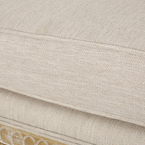 English Elm Christopher Knight Home® - CLUB Chair with French Country Carved Accents, Upholstered Comfort, Weathered Rubberwood Frame -Elegant beige brown 71064.00BGE