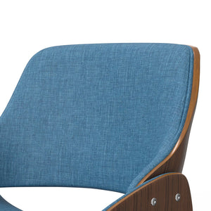English Elm Malden Bentwood Dining Chair - Stylish Blue Upholstered Seat For Mid-Century Modern Homes B136P158899