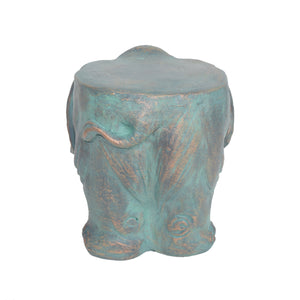 English Elm Christopher Knight Home® - Elephant Copper Patina Garden Stool - Weather-Resistant Magnesium Oxide Accent Table, 16.75L x16W x14.25H 63393.00COP