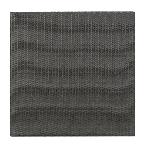 English Elm Christopher Knight Home® - CORSICA Square Dining Table Grey Rattan Outdoor Bistro Weather-Resistant Wicker Iron Frame 36.6" 56316.00GRY