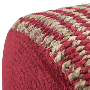English Elm Larissa Round Braided Pouf — Handcrafted Natural Jute Ottoman, Supportive Seat & Versatile Décor Red B136P159333