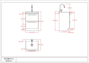 English Elm Metro 24" Laundry Cabinet With Deep Stainless Steel Sink & High-Arch Faucet For Ultimate Utility B136P158805