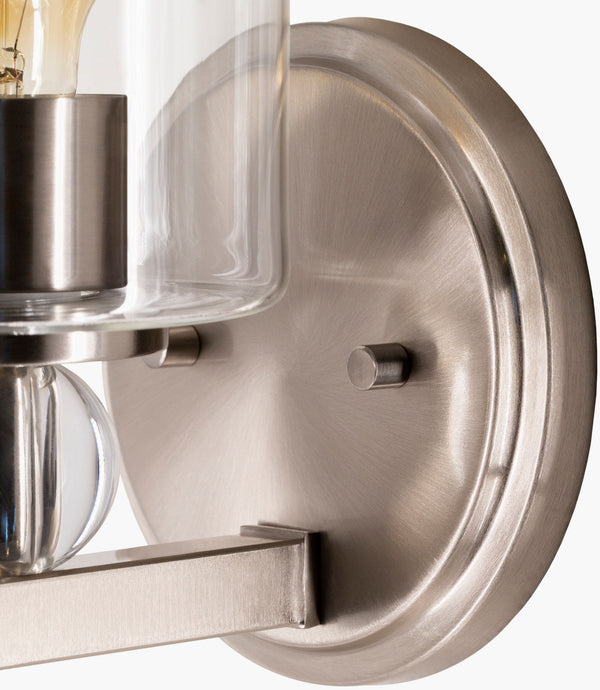 Surya Rosemarie Elegant Wall Sconce Lighting - 10" Height, Crystal Accents For Luxurious Home Ambiance Fixture, Metallic ,Nickel Iron,Crystal Rsm-001