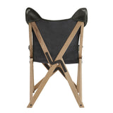 Homelegance By Top-Line Kosmo Genuine Top Grain Leather Tripolina Sling Chair Natural Leather