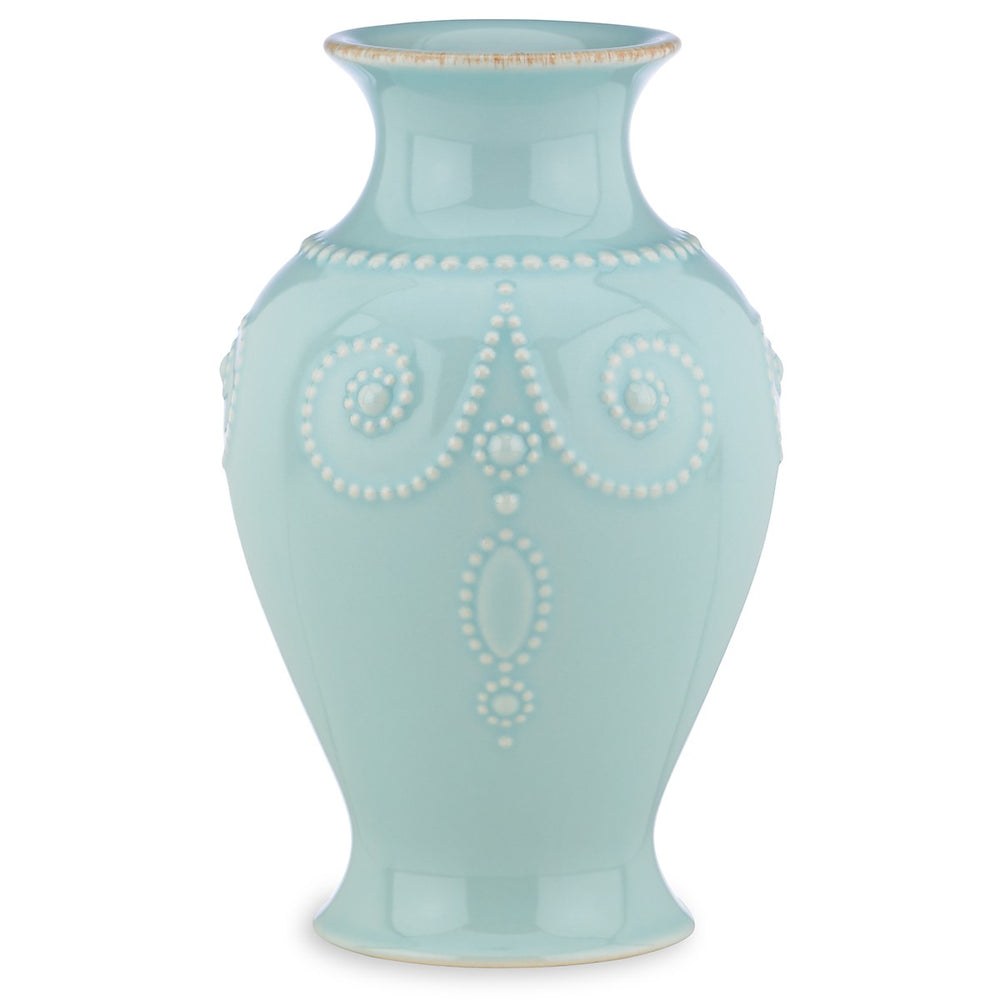 Lenox French Perle Ice Blue 8" Bouquet Vase Blue, WHITE STONEWARE 869508
