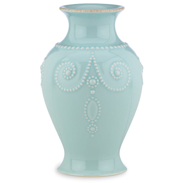 Lenox French Perle Ice Blue 8" Bouquet Vase Blue, WHITE STONEWARE 869508