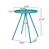 Christopher Knight Home® - Noble House - Vida Outdoor Modern 16.5" Side Table with Steel Legs -