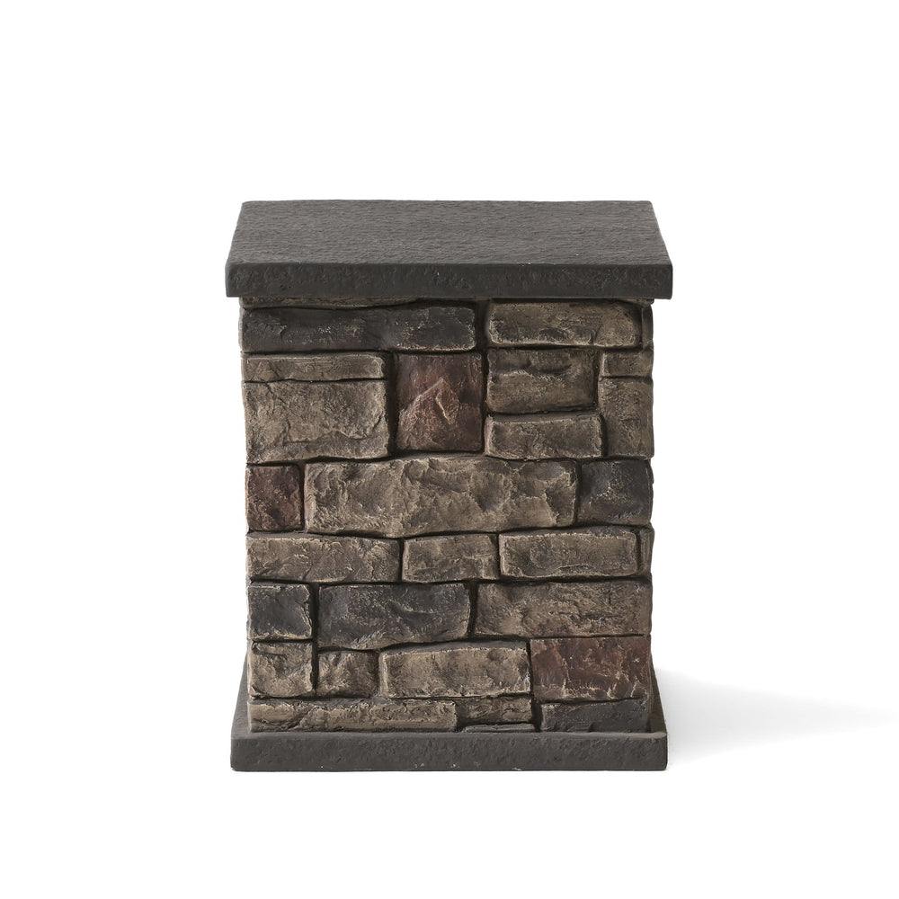 English Elm Mgo Faux Stone Propane Tank Holder Doubles as Outdoor Patio Side Table 63693.00