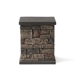 English Elm Mgo Faux Stone Propane Tank Holder Doubles as Outdoor Patio Side Table 63693.00