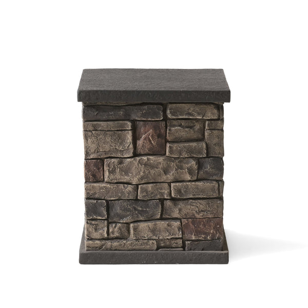 English Elm Mgo Faux Stone Propane Tank Holder Doubles as Outdoor Patio Side Table 63693.00