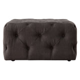 Homelegance By Top-Line Pietro Rectangular Tufted Ottoman with Casters Dark Grey Linen