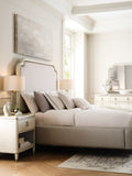 Grace Upholstered King Bed White with Opulent Opal Finish P377-BR-K3 Pulaski Furniture