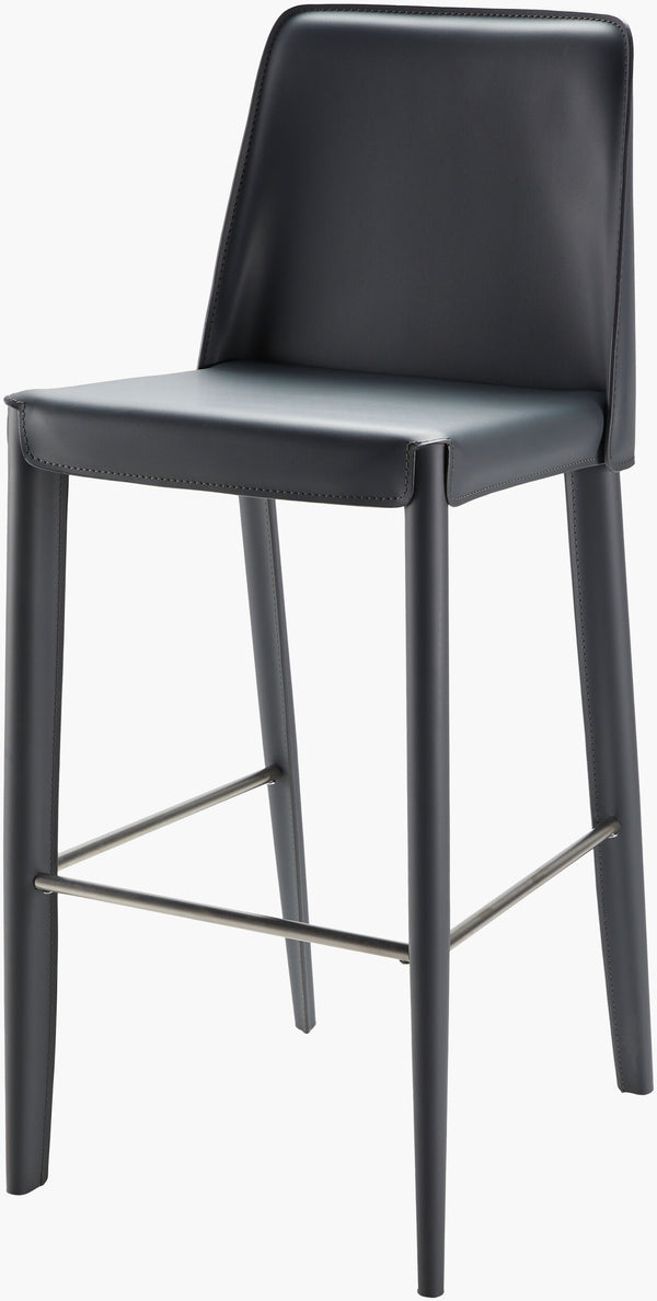 Surya Rosy Modern Bar Stool - 42" Height, Sleek Design, Easy-care Upholstery For Stylish Small Spaces! Upholstery, Ink Blue,Base, Dark Blue Pvc,Iron,Polyurethane Foam Rsy-003