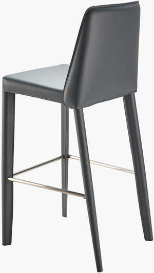 Surya Rosy Modern Bar Stool - 42" Height, Sleek Design, Easy-care Upholstery For Stylish Small Spaces! Upholstery, Ink Blue,Base, Dark Blue Pvc,Iron,Polyurethane Foam Rsy-003