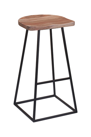 Porter Designs Clement Solid Acacia Wood Bar Stool With Sleek Design And Comfortable Scooped Seat Natural Wood 07-196-11-2097