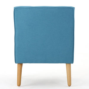 English Elm Arm Chair Tufted Mid-century Accent Seat with Rubberwood Legs for Living Room 60015.00TEL