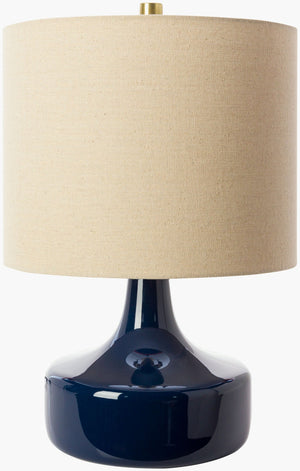 Livabliss Rita Ceramic Base Table Lamp with Linen Drum Shade for Nightstand or Console RTA-001